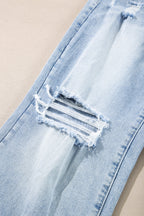 Beau Blue Light Wash Distressed Straight Jeans