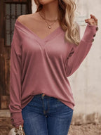 V-Neck Long Sleeve T-Shirt