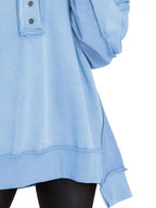 Half Snap Long Sleeve Sweatshirt