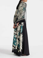 Elegance Floral Print Waterfall Sleeves Maxi Dress | Bohemian Style Long Sleeve Dress for Daily & Vacation Wear