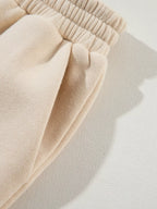 Solid Exposed Seams Hoodie and Joggers Activewear Set