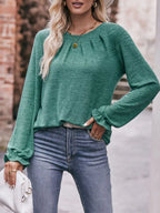 Ruffle Cuff Long Sleeve T-Shirt
