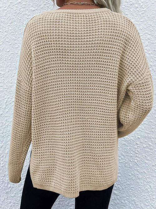 Blue Zone Planet |  Notched Long Sleeve Sweater