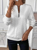Blue Zone Planet | Texture Half Zip Long Sleeve Sweatshirt