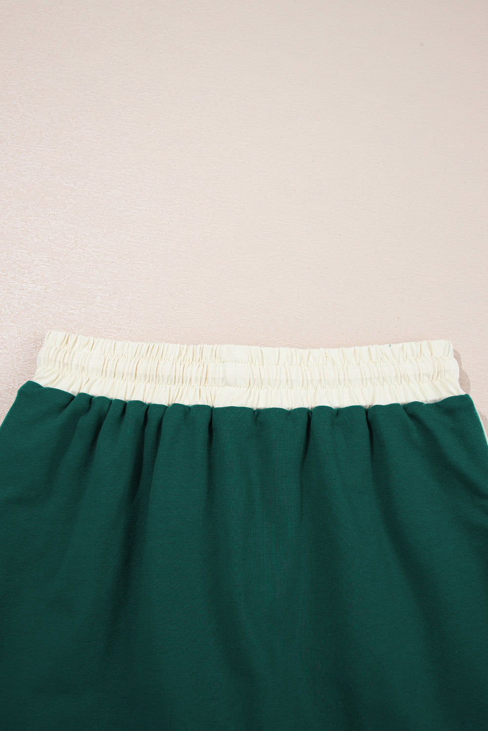 Evergreen Colorblock Edge Drop Shoulder T Shirt and Skort 2Pcs Set