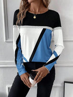 Blue Zone Planet |  Contrast Round Neck Long Sleeve T-Shirt