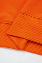 Orange Varsity Striped Sleeve Drop Shoulder Sweatshirt and Short Set