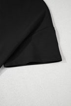 Black 2pcs Cropped Tee and Ruffle High Waist Skort Set