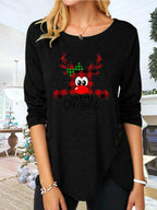 Blue Zone Planet |  Full Size Reindeer Round Neck Long Sleeve T-Shirt