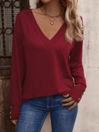 V-Neck Long Sleeve T-Shirt