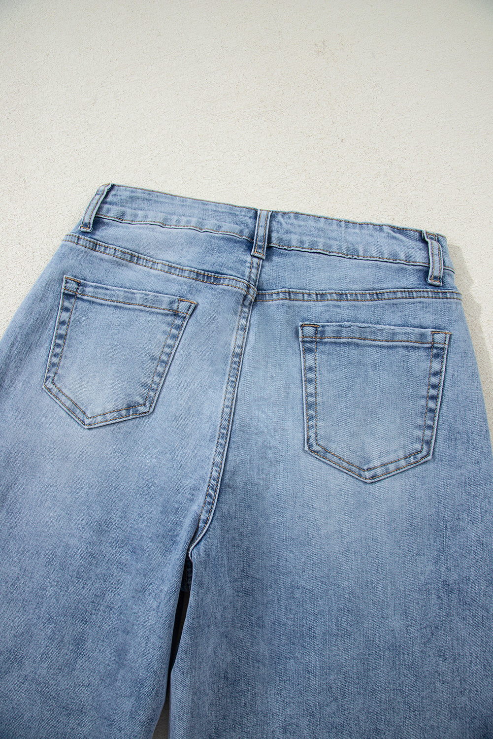 Myosotis Slit Leg High Rise Drawstring Casual Jeans