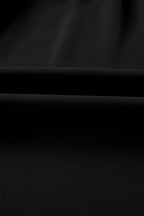 Black Frilled Neck Ribbed Knit Patchwork Long Sleeve Mini Dress