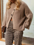 Asymmetrical Button Detail Sweater