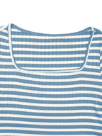 Striped Square Neck Long Sleeve Top and Pants Lounge Set