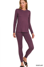 Zenana Microfiber Round Neck Top and Leggings Set