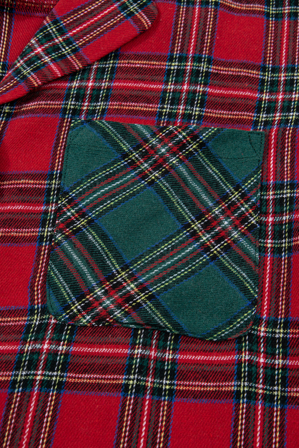 Dearlovers Women's Red Plaid Contrast Patched Christmas Holiday Long Sleeve Shirt and Short 2-Piece Pajama Set