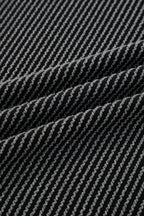 Carbon Grey Twisted Rib Texture Leopard Patchwork Detail 2pcs Pant Set