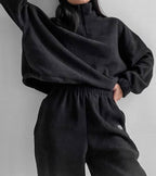 Chic Casual Stand Collar Two-Piece Set for Autumn/Winter