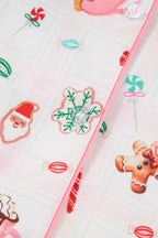 Cozy Pink Christmas Spirit Holiday Print Short Sleeve Pajama Set - 2-Piece Sleepwear