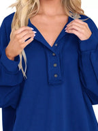 Half Snap Long Sleeve Sweatshirt