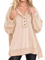 Half Snap Long Sleeve Sweatshirt