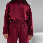 Chic Casual Stand Collar Two-Piece Set for Autumn/Winter