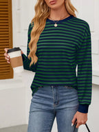 Striped Long Sleeve Casual T-Shirt