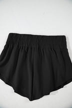 Black 2pcs Cropped Tee and Ruffle High Waist Skort Set