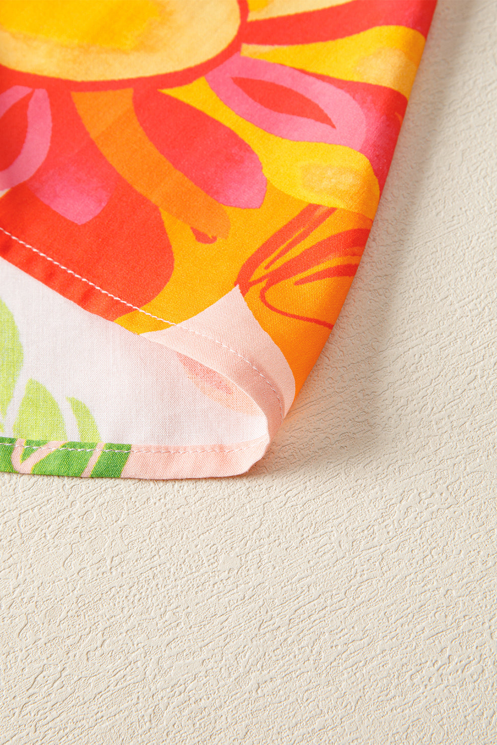 Beige Floral Print Smocked Detail V Neck Puff Sleeve Flowy Maxi Dress