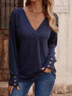 V-Neck Long Sleeve T-Shirt