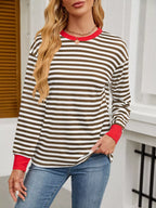 Striped Long Sleeve Casual T-Shirt