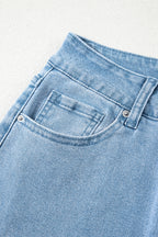 Myosotis Acid Washed High Rise Cropped Wide Leg Jeans