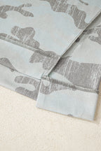 Multicolour Retro Camouflage Print Exposed Seam Patchwork Drop Shoulder Sweatshirt