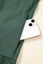 Canton Contrast Ricrac Trim Button V Neck Knotted Bracelet Sleeve Shift Dress