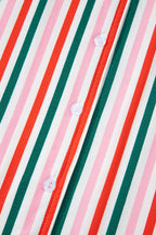 Pink Stripe Christmas Long Sleeve Shirt Style Lounge Dress