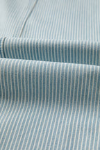 Sky Blue Stripe Mid Rise Drawstring Waist Jeans