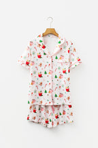 White Christmas Spirits Pajama Set - 2 Piece Shirt & Shorts Sleepwear