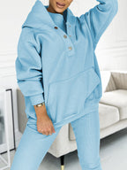Comfortable & Stylish Grey Three-Piece Sweatshirt Set for Women - Includes Vest, Top, and Pants