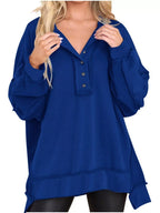 Half Snap Long Sleeve Sweatshirt