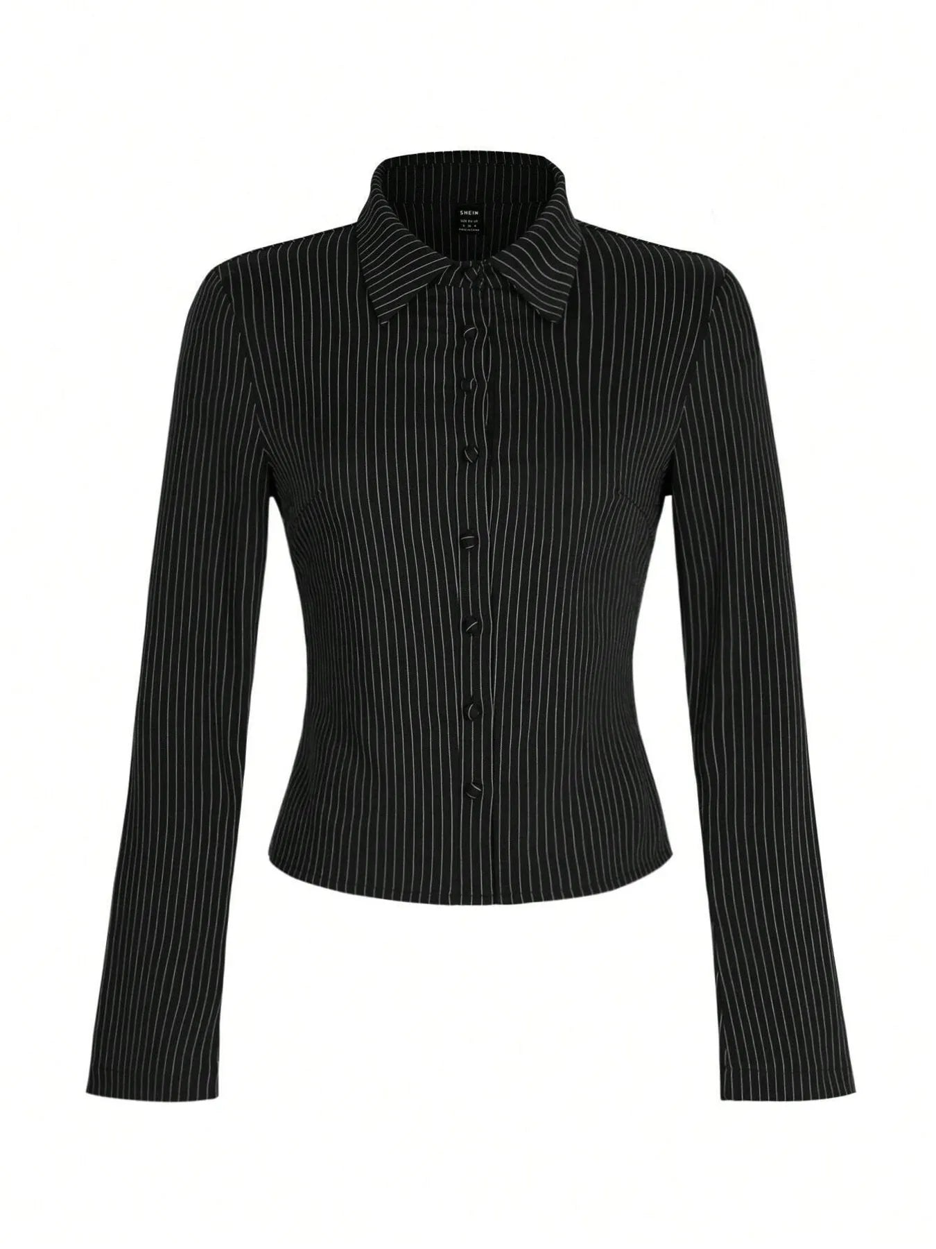 Kim's Striped Button Up Long Sleeve Shirt