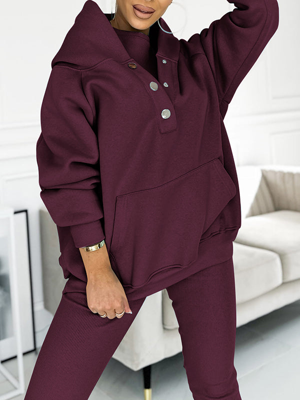 Comfortable & Stylish Grey Three-Piece Sweatshirt Set for Women - Includes Vest, Top, and Pants
