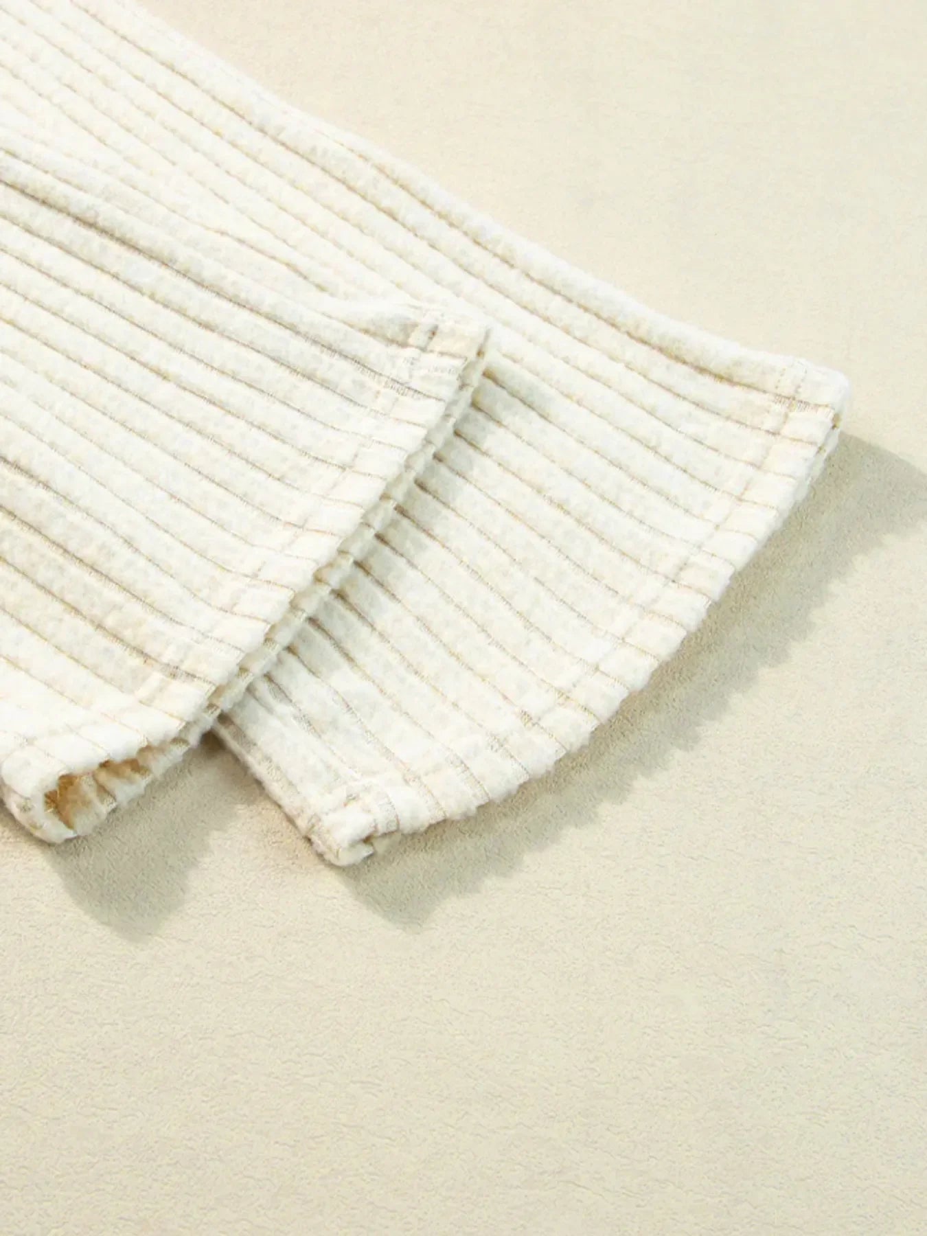 Ribbed Knit V-Neck Top and Pants Lounge Set