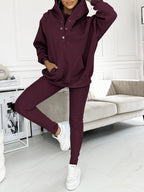 Comfortable & Stylish Grey Three-Piece Sweatshirt Set for Women - Includes Vest, Top, and Pants