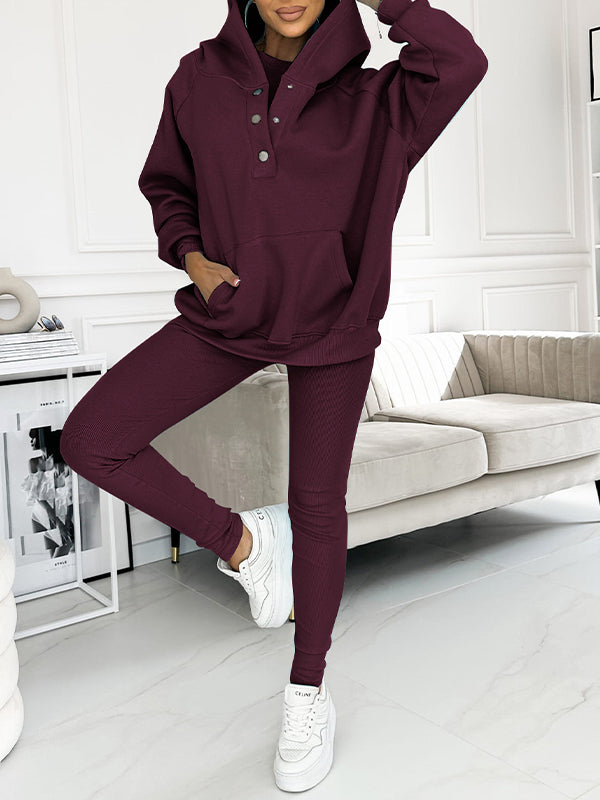 Comfortable & Stylish Grey Three-Piece Sweatshirt Set for Women - Includes Vest, Top, and Pants
