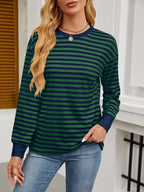Striped Long Sleeve Casual T-Shirt