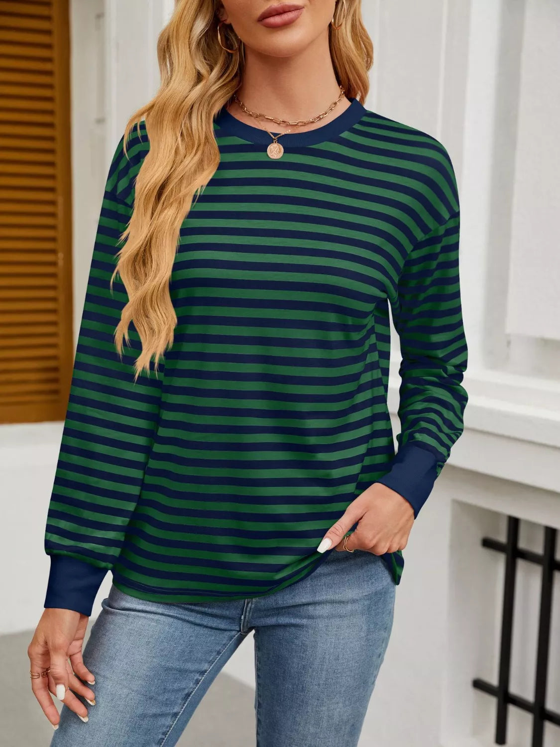 Striped Long Sleeve Casual T-Shirt