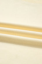 Beige Double Tiered Ruffle Hem Long Sleeve Loose Mini Dress