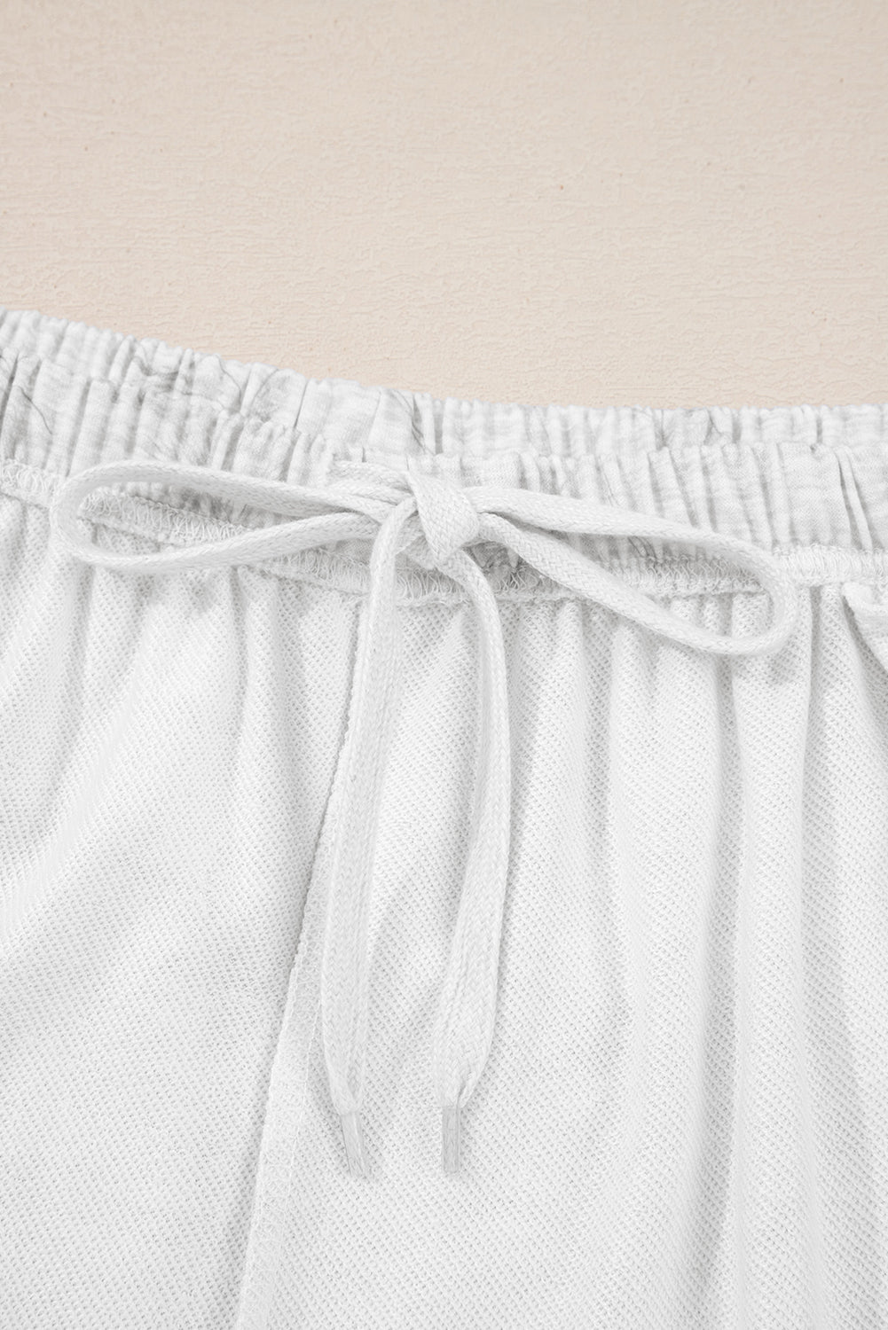 Light Grey Abstract Print Loose Drop Sleeve Hoodie Elastic Waistband 2pcs Pant Set