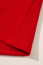 Fiery Red Snowflake Print Long Sleeve Wide Leg Lounge Set for Women - Festive Holiday Sleepwear