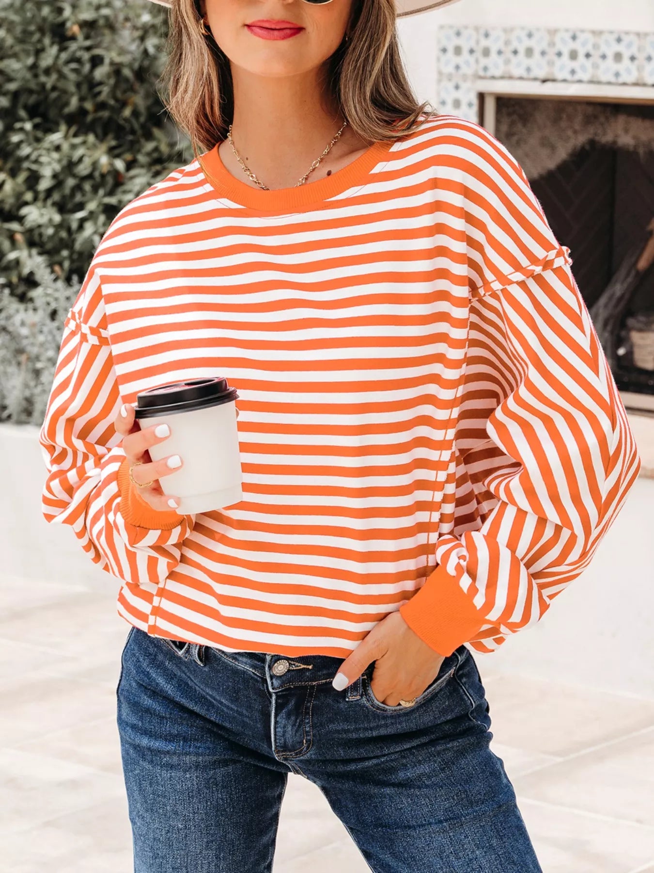 Striped Long Sleeve Casual Sweatshirt